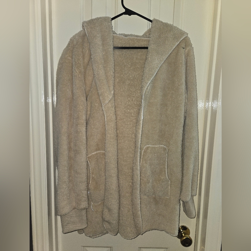 Elegant Cream Teddy Cardigan for Women
